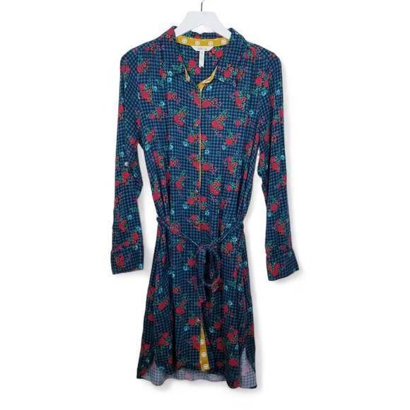 Matilda Jane Fa La La Button Front Gingham Floral Dress 26642D - Size M - Picture 2 of 7